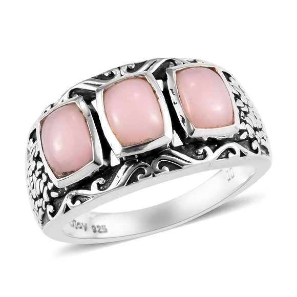 Peruvian Pink Opal Ring in Sterling (Size 7.0) - Picture 1 of 4